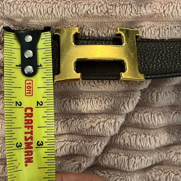 Hermes Black/Chocolate Chamonix & Togo Leather Constance Reversible Belt UNISEX. - Picture 13 of 17